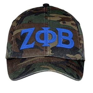 zeta phi beta lettered camouflage hat military camo