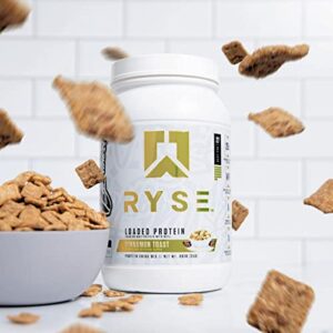 Ryse Loaded Protein Powder | 25g Whey Protein Isolate & Concentrate | with Prebiotic Fiber & MCTs | Low Carbs & Low Sugar | 27 Servings (Cinnamon Toast)