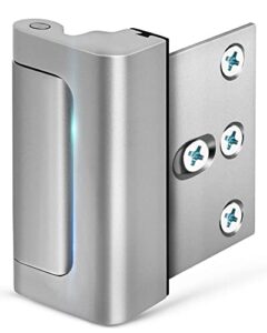 everplus home security door lock with 8 screws, childproof door reinforcement lock with 3 inch stop withstand 800 lbs for inward swinging door,upgrade night lock to defend your home (silver)