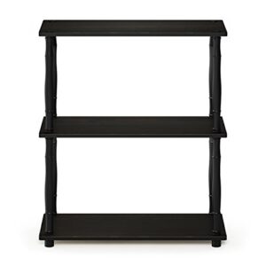 Furinno Turn-N-Tube 3-Tier Compact Multipurpose Shelf Display Rack with Classic Tube, Espresso/Black