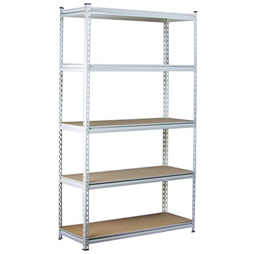 King’s Rack 5-Tier White Steel Storage Rack Boltless Shelving Tier Height Adjustable 30" W x 12" D x 60" H