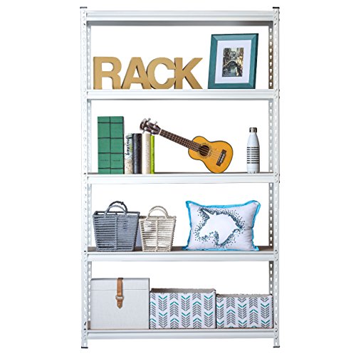 King’s Rack 5-Tier White Steel Storage Rack Boltless Shelving Tier Height Adjustable 30" W x 12" D x 60" H