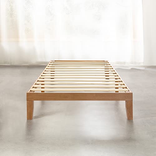 Mellow Naturalista Classic 12-Inch Solid Wood Platform Bed | Wooden Slats, No Box Spring Needed, Easy Assembly | Twin, Natural Pine