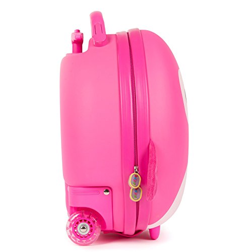 Boppi Tiny Trekker Kids Luggage Travel Suitcase Carry On Cabin Bag Holiday Pull Along Trolley Lighweight Wheeled Holdall 17 Litre Hand Case - Pink Penguin