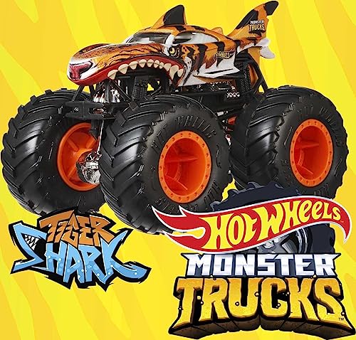 Hot Wheels Monster Trucks, 1 Toy Truck in 1:64 Scale & 1 Crushable Car (Styles May Vary)