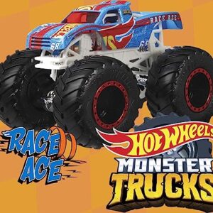 Hot Wheels Monster Trucks, 1 Toy Truck in 1:64 Scale & 1 Crushable Car (Styles May Vary)