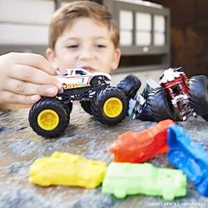 Hot Wheels Monster Trucks, 1 Toy Truck in 1:64 Scale & 1 Crushable Car (Styles May Vary)