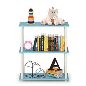 Furinno Turn-N-Tube 3-Tier Compact Multipurpose Shelf Display Rack, Light Blue/White