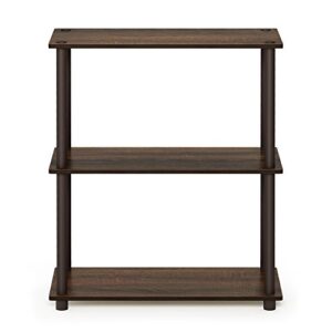 Furinno Turn-N-Tube 3-Tier Compact Multipurpose Shelf Display Rack, Walnut/Brown