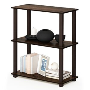 Furinno Turn-S-Tube 3-Tier Compact Multipurpose Shelf with Square Tube, Walnut/Brown (18025WN/BR)