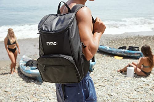 RTIC Lightweight Backpack Cooler, Black, 15 Can, Portable Insulated Bag, for Men & Women, Great for Day Trips, Picnics, Camping, Hiking, Beach, or Park