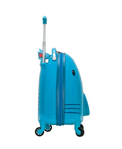 Rockland Jr. Kids' My First Hardside Spinner Luggage,Telescoping Handles, Shark, Carry-On 19-Inch