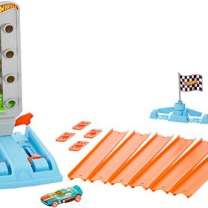 Hot Wheels Toy Car Track Set Drag Strip Champion with 1:64 Scale Car, Head-To-Head Racing, Connects to Other Sets