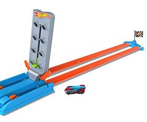 Hot Wheels Toy Car Track Set Drag Strip Champion with 1:64 Scale Car, Head-To-Head Racing, Connects to Other Sets