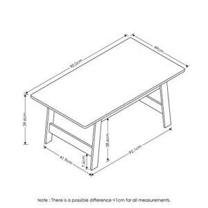 Furinno Beginning Coffee Table, French Oak Grey , 19.45D x 35.59W x 15.63H in