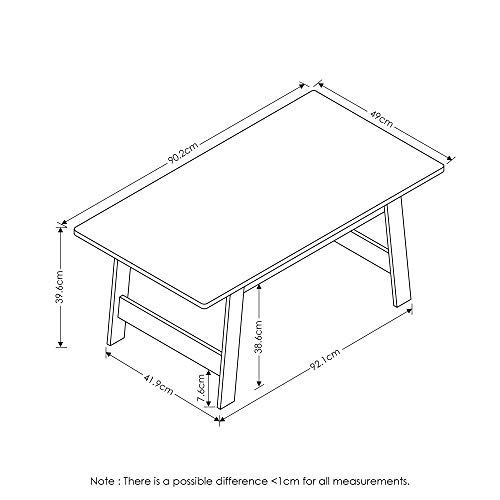 Furinno Beginning Coffee Table, French Oak Grey , 19.45D x 35.59W x 15.63H in