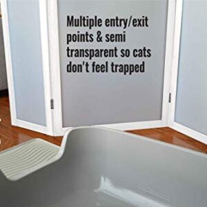 PetFusion ModestCat Litter Box Privacy Screen (3' Tall; 4' Wide, White). Cat Litter Box Furniture Best for Your Cat's Health