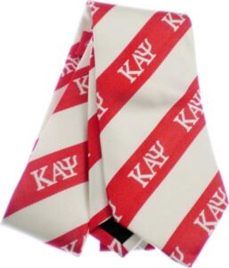 kappa alpha psi (kap fraternity red & white silk men's neck tie