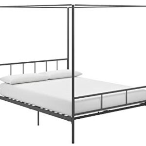 Novogratz Marion Canopy Bed, Drak Gray, Queen