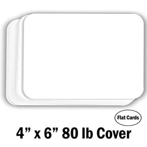 Hamilco White Cardstock Thick Paper - Blank Index Flash Note & Post Cards with Rounded Corners - Greeting Invitations Stationary 4 X 6" Heavy weight 80 lb Card Stock for Printer - 100 Pack