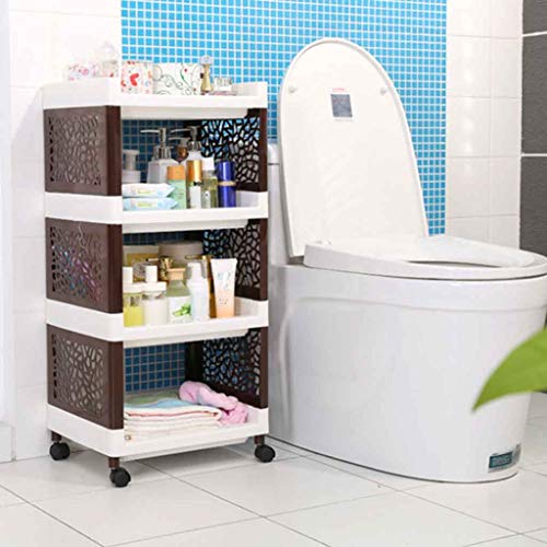 Bathroom Shelf Bathroom Floor Standing Storage Bathroom Shelf Organizer Storage Rack Corner Shelf Organization Utility Rack for Home Kitchen Living Room Roscloud@ (Color : White, Size : 3-Tier Big)