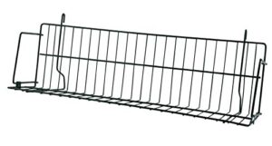 24 x 12 x 6 inch black downslope shelf with 4 inch slanted front lip - for wire grid