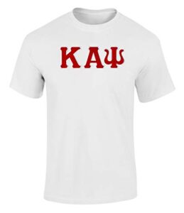 kappa alpha psi twill letter tee white red-white xx-large