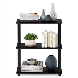 Furinno Turn-S-Tube 3-Tier Compact Multipurpose Shelf Display Rack with Square Tube, Americano/Black