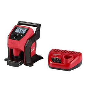 milwaukee m12 12-volt lithium-ion cordless compact inflator kit w/ 4.0ah battery & charger