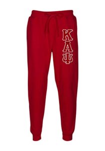 kappa alpha psi embroidered twill letter joggers red large