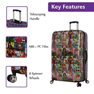 Betsey Johnson Designer Luggage Collection - Expandable 3 Piece Hardside Lightweight Spinner Suitcase Set - Travel Set includes 20-Inch Carry On, 26 inch and 30-Inch Checked Suitcase (Girls Print)