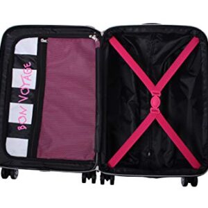 Betsey Johnson 30 Inch Checked Luggage Collection - Expandable Scratch Resistant (ABS + PC) Hardside Suitcase - Designer Lightweight Bag with 8-Rolling Spinner Wheels (Girls Print, 30in)