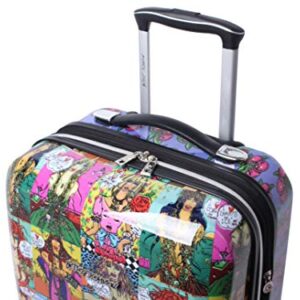 Betsey Johnson 26 Inch Checked Luggage Collection - Expandable Scratch Resistant (ABS + PC) Hardside Suitcase - Designer Lightweight Bag with 8-Rolling Spinner Wheels (Girls Print)