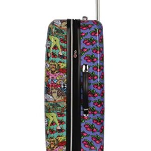 Betsey Johnson 26 Inch Checked Luggage Collection - Expandable Scratch Resistant (ABS + PC) Hardside Suitcase - Designer Lightweight Bag with 8-Rolling Spinner Wheels (Girls Print)