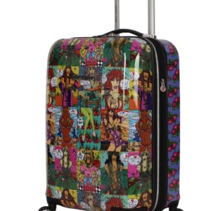 Betsey Johnson Designer 20 Inch Carry On - Expandable (ABS + PC) Hardside Luggage - Lightweight Durable Suitcase With 8-Rolling Spinner Wheels for Women (Girls Print)