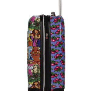 Betsey Johnson Designer 20 Inch Carry On - Expandable (ABS + PC) Hardside Luggage - Lightweight Durable Suitcase With 8-Rolling Spinner Wheels for Women (Girls Print)