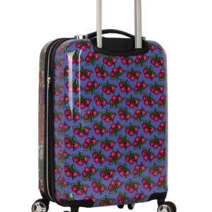 Betsey Johnson Designer 20 Inch Carry On - Expandable (ABS + PC) Hardside Luggage - Lightweight Durable Suitcase With 8-Rolling Spinner Wheels for Women (Girls Print)