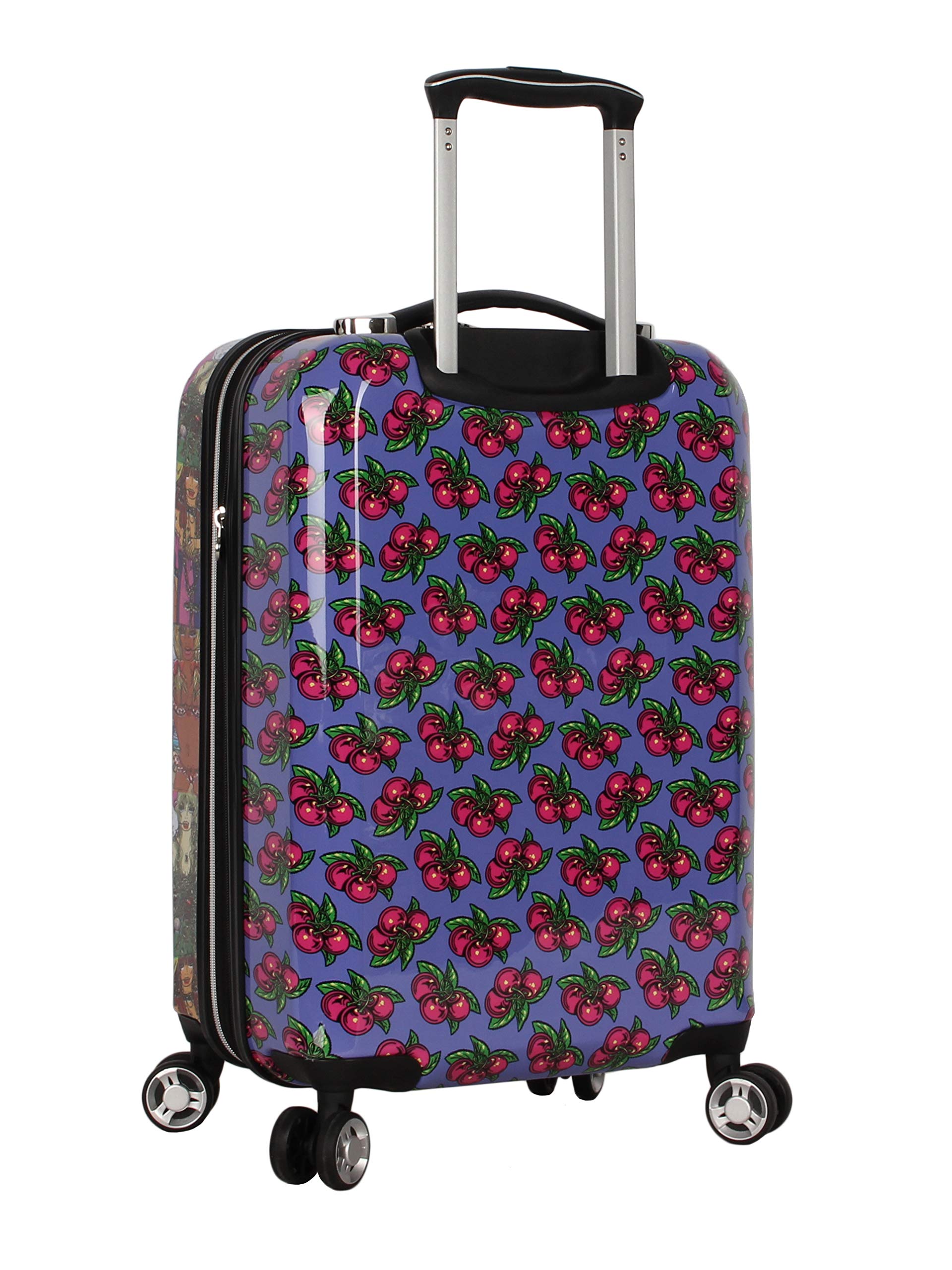 Betsey Johnson Designer 20 Inch Carry On - Expandable (ABS + PC) Hardside Luggage - Lightweight Durable Suitcase With 8-Rolling Spinner Wheels for Women (Girls Print)