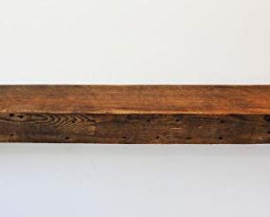 Parkco Rustic Fireplace Floating Mantel Shelf - Rustic Reclaimed Barn Wood Wall Decor. Mounting Hardware Included (84" W x 5" D x 2.75" H)