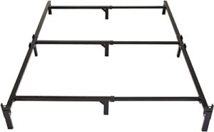 amazon basics metal bed frame, 9-leg base for box spring and mattress, king, tool-free easy assembly, black, 79.5" l x 76" w x 7" h