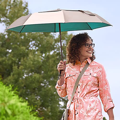 Coolibar UPF 50+ 42 Inch Sodalis Travel Umbrella - Sun Protective (One Size- Light Rose)