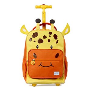 twise side-kick school, travel rolling backpack for kids and toddlers (giraffe)