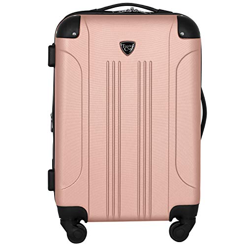 Travelers Club Chicago Hardside Expandable Spinner Luggages, Rose Gold, 20" Carry-On