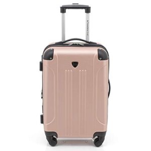 Travelers Club Chicago Hardside Expandable Spinner Luggages, Rose Gold, 20" Carry-On