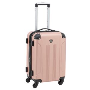 Travelers Club Chicago Hardside Expandable Spinner Luggages, Rose Gold, 20" Carry-On