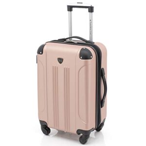 Travelers Club Chicago Hardside Expandable Spinner Luggages, Rose Gold, 20" Carry-On