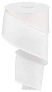 shiny solid canvas wired edge ribbon, 10 yards (white, 2.5")