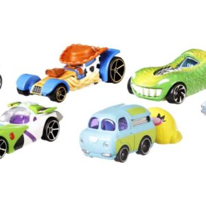 Hot Wheels Disney and Pixar Toy Story 4 Bundle of 6 1:64 Scale Character Cars: Woody, Buzz, Forky, Bo Beep, Rex & Ducky & Bunny [Amazon Exclusive]