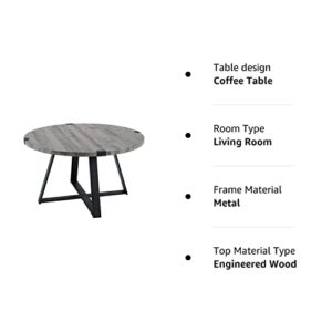 Walker Edison Anastasia Modern Metal Wrap X Base Coffee Table, 30 Inch, Grey
