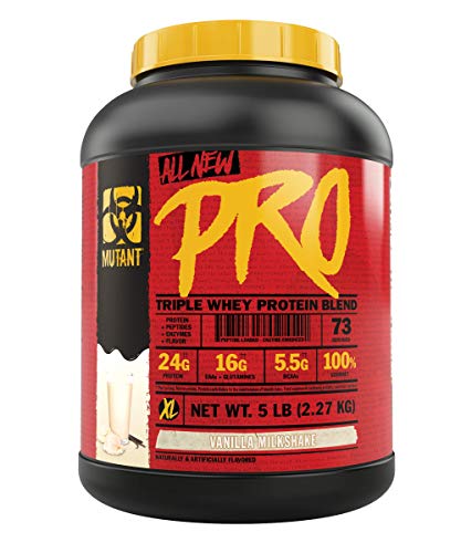 Mutant Pro - Triple Whey Protein Powder Supplement - Time-Released for Enhanced Amino Acid Absorption - Decadent Gourmet Flavors (Vanilla Milkshake, 5 lbs)